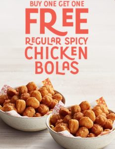 DEAL: Oporto - Buy 1 Get 1 Free Regular Spicy Chicken Bolas via Online or App (until 25 August 2024) 1