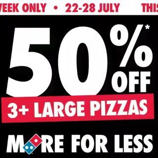 DEAL: Domino's - 50% off (Minimum 3) or 40% off Traditional & Premium Pizzas at Selected Stores (until 28 July 2024) 5