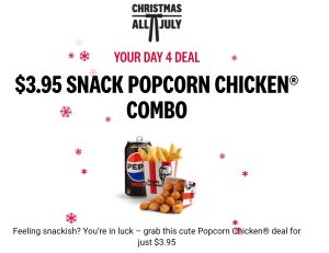 DEAL: KFC - $3.95 Snack Popcorn Combo via App (4 July 2024) 1