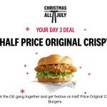 DEAL: KFC – Half Price Original Crispy Burger via App (3 July 2024)