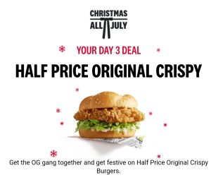 DEAL: KFC - Half Price Original Crispy Burger via App (3 July 2024) 1