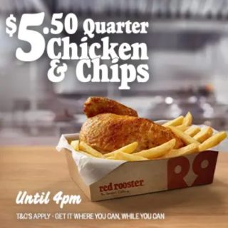 DEAL: Red Rooster - $5.50 Quarter Chicken & Chips until 4pm (until 6 August 2024) 3