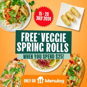 DEAL: Roll'd - Free Veggie Spring Rolls with $25 Spend via Menulog (until 28 July 2024) 3