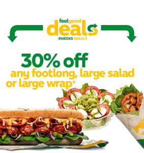 DEAL: Subway - 30% off for Deliveroo Plus Members (until 24 July 2022) 2