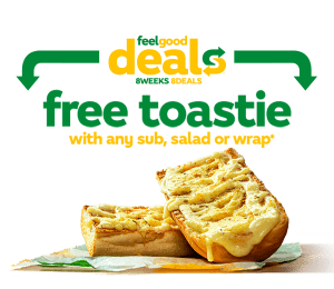 DEAL: Subway – Free Toastie with Any Sub, Salad or Wrap via App or Online (until 16 July 2024) 1