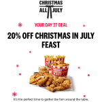 DEAL: KFC – 20% off Christmas in July Feast via App (27 July 2024)