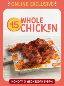 DEAL: Oporto - $15 Whole Chicken via App or Website on Mondays-Wednesdays 5-9pm (until 4 September 2024) 1