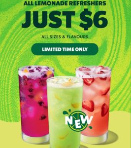 DEAL: Starbucks - $6 Lemonade Refreshers - Any Size 4