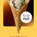 DEAL: Baskin Robbins – Buy One Get One Free Caramel Honey Chocolate Chip Cheesecake 1 Scoop Waffle Cone for Club 31 Members
