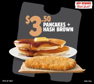 DEAL: Hungry Jack’s – $3.50 Pancakes & Hashbrown via App (until 2 September 2024) 1