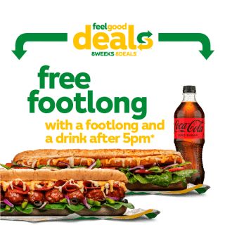 DEAL: Subway – Free Footlong Sub with Footlong & Drink Purchase After 5pm via App or Online (until 20 August 2024) 1