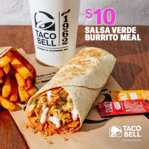 DEAL: Taco Bell - $10 Salsa Verde Burrito Meal 3