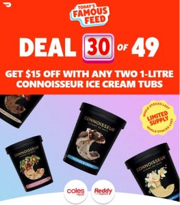 DEAL: DoorDash - $15 off 2 1L Connoisseur Tubs at Coles Express & Reddy Express (17 September 2024) 6