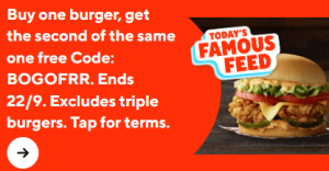 DEAL: Red Rooster - Buy One Get One Free Burgers via DoorDash (22 September 2024) 14