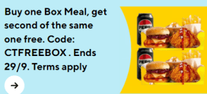 DEAL: Chicken Treat - Buy One Get One Free Box Meal via DoorDash (until 29 September 2024) 10