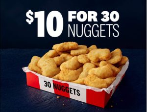 DEAL: KFC - 30 Nuggets for $10 via App (until 19 September 2024) 1