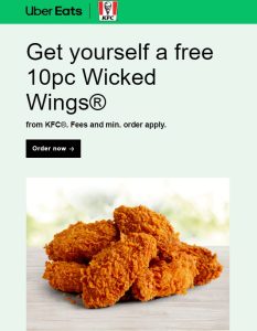 DEAL: KFC - Free 10 Wicked Wings with $25 Spend via Uber Eats (until 6 October 2024) 4