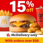 DEAL: McDonald’s – 15% off with $50+ Spend with McDelivery via MyMacca’s App (until 13 October 2024)