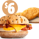 DEAL: Hungry Jack’s – Bacon & Egg Turkish Brekky Roll & 2 Hash Browns for $6 Pickup for via App