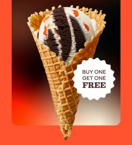 DEAL: Baskin Robbins – Buy One Get One Ghost Pepper Chocolate 1 Scoop Waffle Cone for Club 31 Members 5