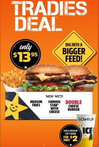 DEAL: Carl's Jr - New $13.95 Tradies Deal 6