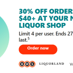 DEAL: DoorDash – 30% off $40+ Spend at Selected Liquor Stores for DashPass Members (until 27 October 2024)