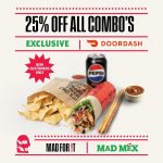 DEAL: Mad Mex – 25% off All Combos Between 11am-4pm Monday-Fridays via DoorDash (until 31 October 2024)