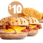 DEAL: Hungry Jack’s – 2 Bacon & Egg Turkish Brekky Rolls & 2 Hash Browns Pickup for $10 via App