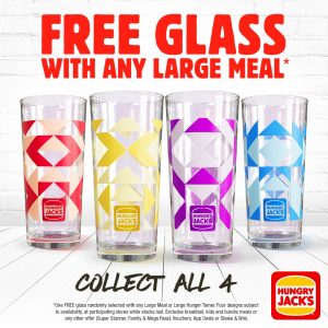 DEAL: Hungry Jack's - Free Glass with Large Meal Purchase 1