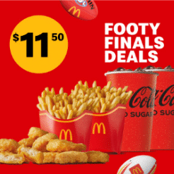 DEAL: McDonald’s - 10 McNuggets. 2 Medium Fries & 2 Medium Soft Drinks for $11.50 via mymacca's App (5 October 2024) 14