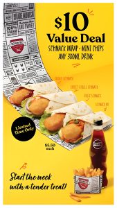 DEAL: Schnitz $10 Value Deal - Schnack Wrap, Mini Chips & 300ml Drink 4