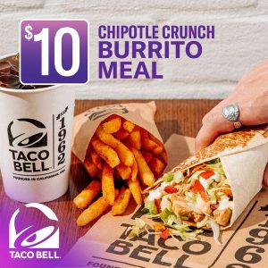 DEAL: Taco Bell - $10 Chipotle Crunch Burrito Meal 4