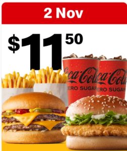 DEAL: McDonald’s - $11.50 Small Double Cheeseburger Meal & Small McChicken Meal on 2 November 2024 (30 Days 30 Deals) 1