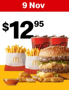 DEAL: McDonald’s - $12.95 Small Big Mac Meal & Small 6 McNuggets Meal on 9 November 2024 (30 Days 30 Deals) 1