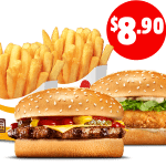 DEAL: Hungry Jack’s – Cheeseburger, Chicken Royale & 2 Medium Chips for $8.90 Pickup for via App