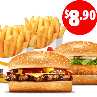 DEAL: Hungry Jack's - Cheeseburger, Chicken Royale & 2 Medium Chips for $8.90 Pickup for via App 12