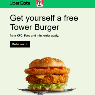 DEAL: KFC - Free Tower Burger with $25 Spend via Uber Eats (until 25 November 2024) 5