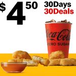 DEAL: McDonald’s – $4.50 6 McNuggets & Small Soft Drink on 7 November 2024 (30 Days 30 Deals)