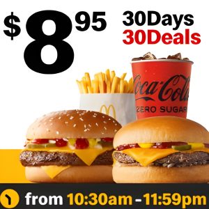 DEAL: McDonald’s - $8.95 Small Quarter Pounder Meal & Cheeseburger on 11 November 2024 (30 Days 30 Deals) 1